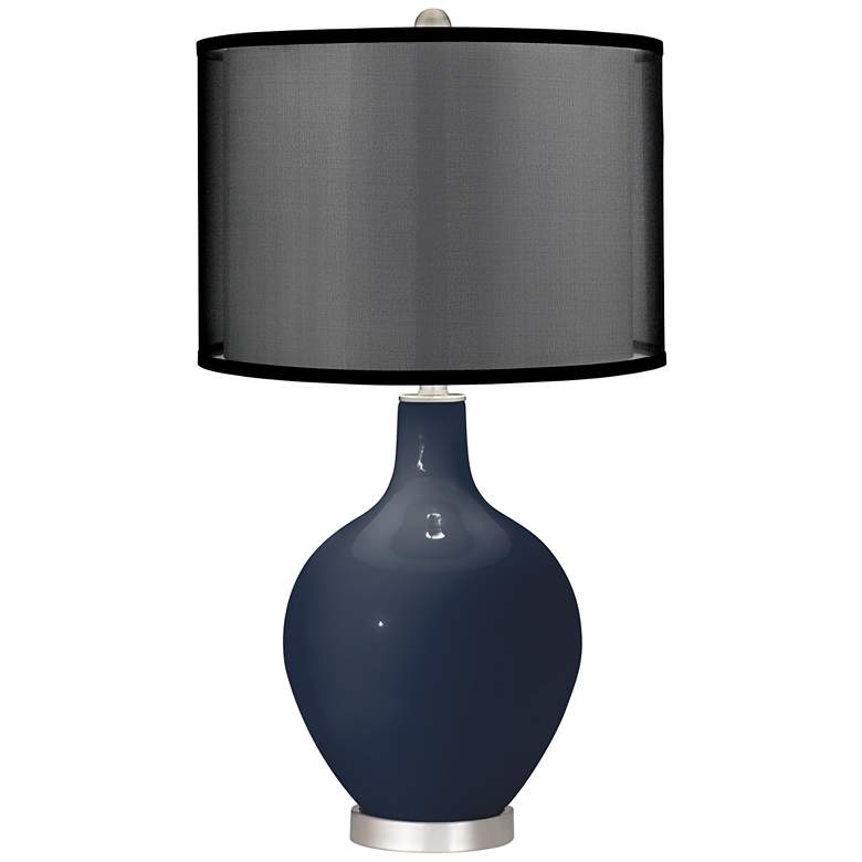 Image 1 Naval Ovo Table Lamp with Organza Black Shade