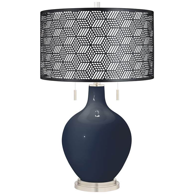 Image 1 Naval Toby Table Lamp With Black Metal Shade