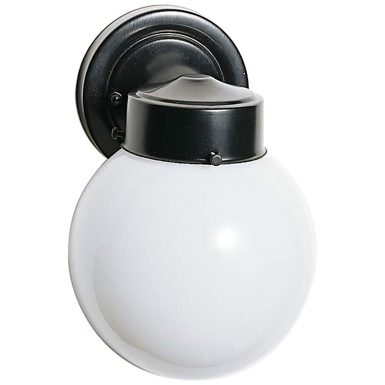 Image 1 Navare 8 1/2" High Black Porch Wall Lantern