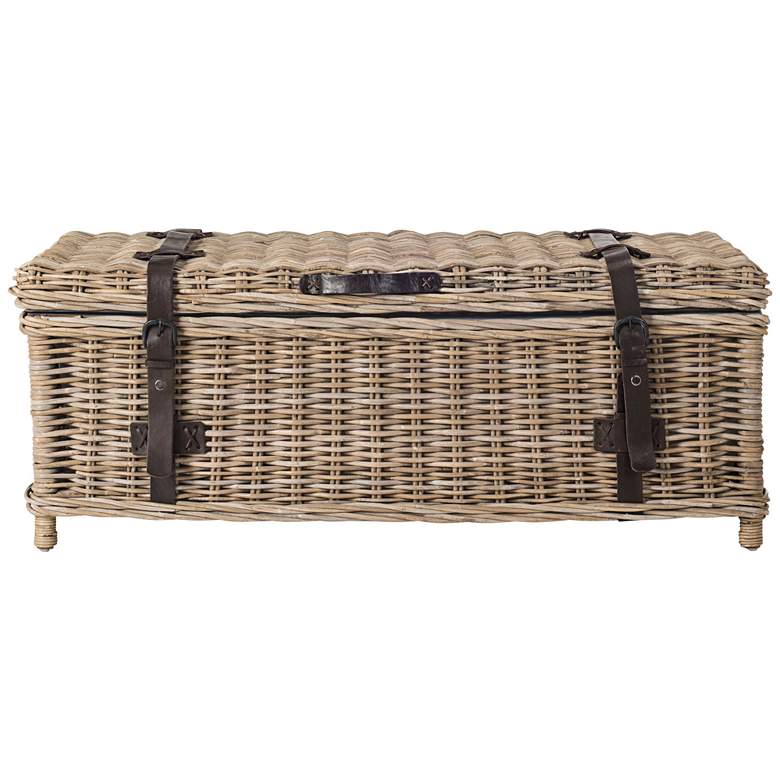 Image 3 Navarro 45 3/4 inch Wide Rattan Outdoor Coffee Table Trunk