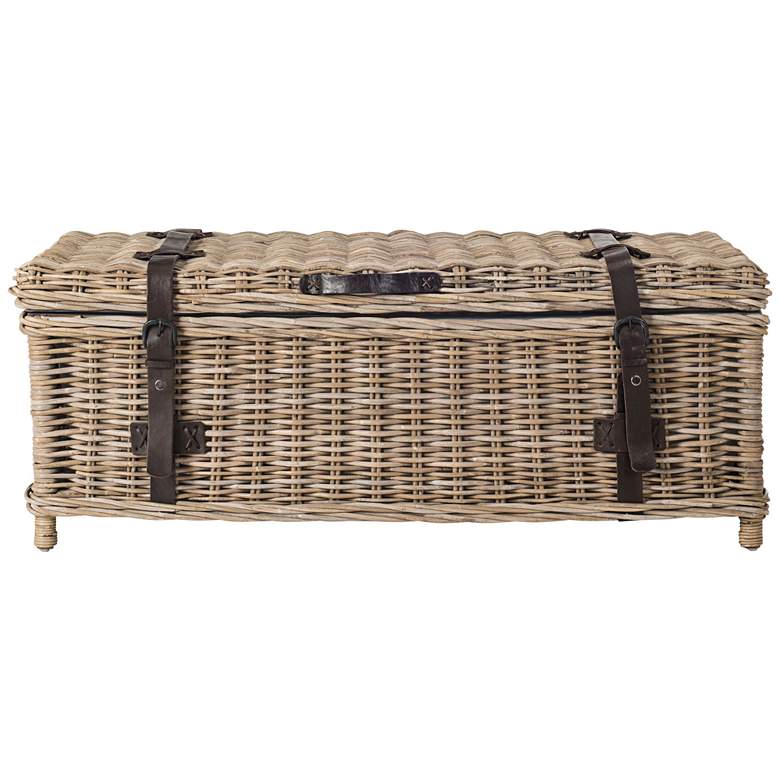 Image 3 Navarro 45 3/4" Wide Rattan Outdoor Coffee Table Trunk