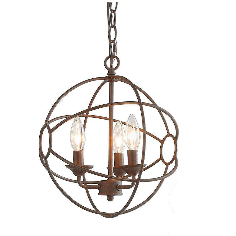 Image 1 Navejo 12" Wide 3-Light Globe Metal Pendant Light