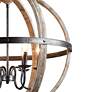 Navejo 27" Wide Antique Wood 6-Light Globe Chandelier