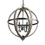 Navejo 27" Wide Antique Wood 6-Light Globe Chandelier