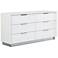 Navi High Gloss White Wood 6-Drawer Double Dresser