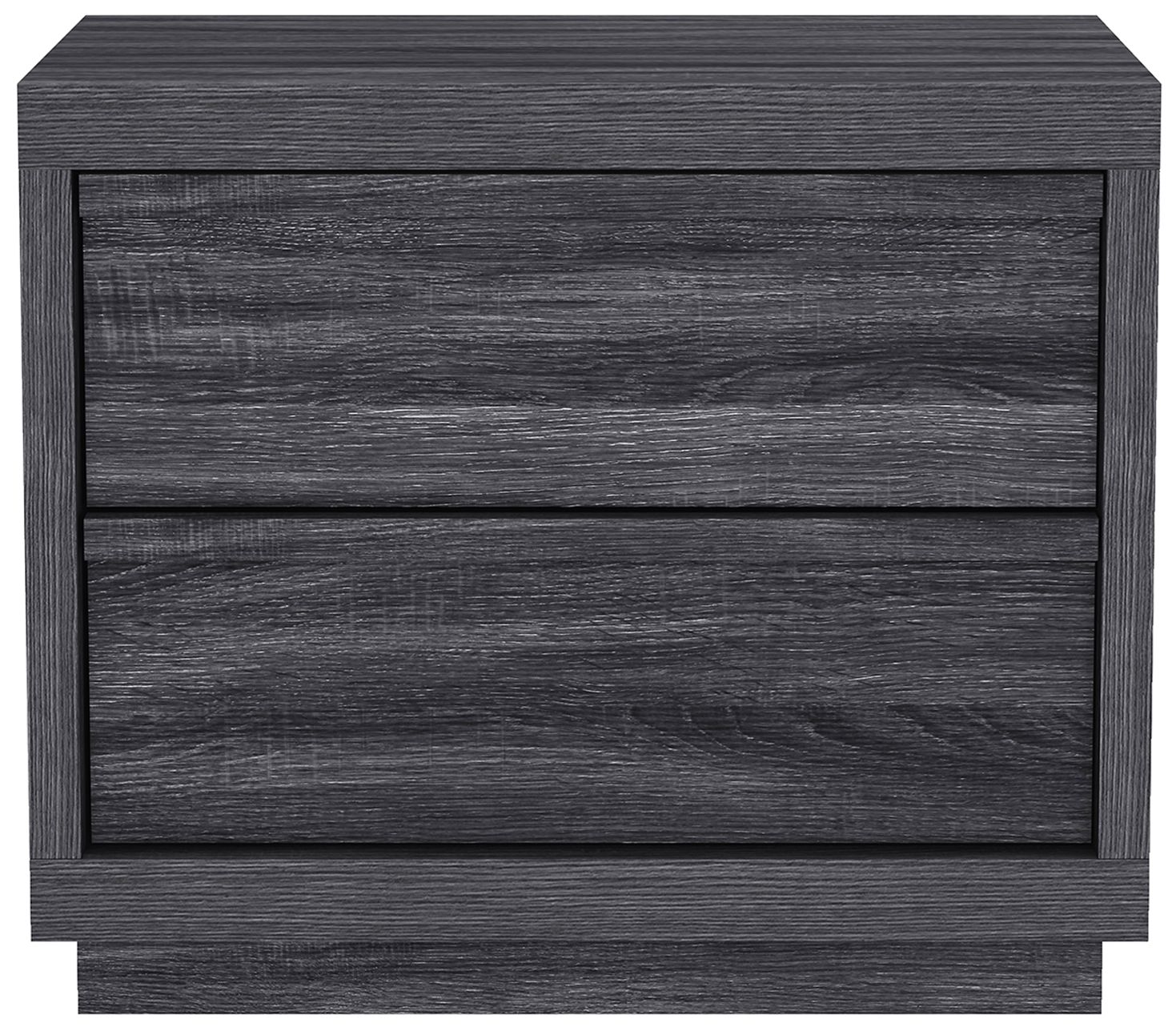 Image 2 Navis Contemporary 26" Nightstand in Charcoal Gray (2-Drawer) more views
