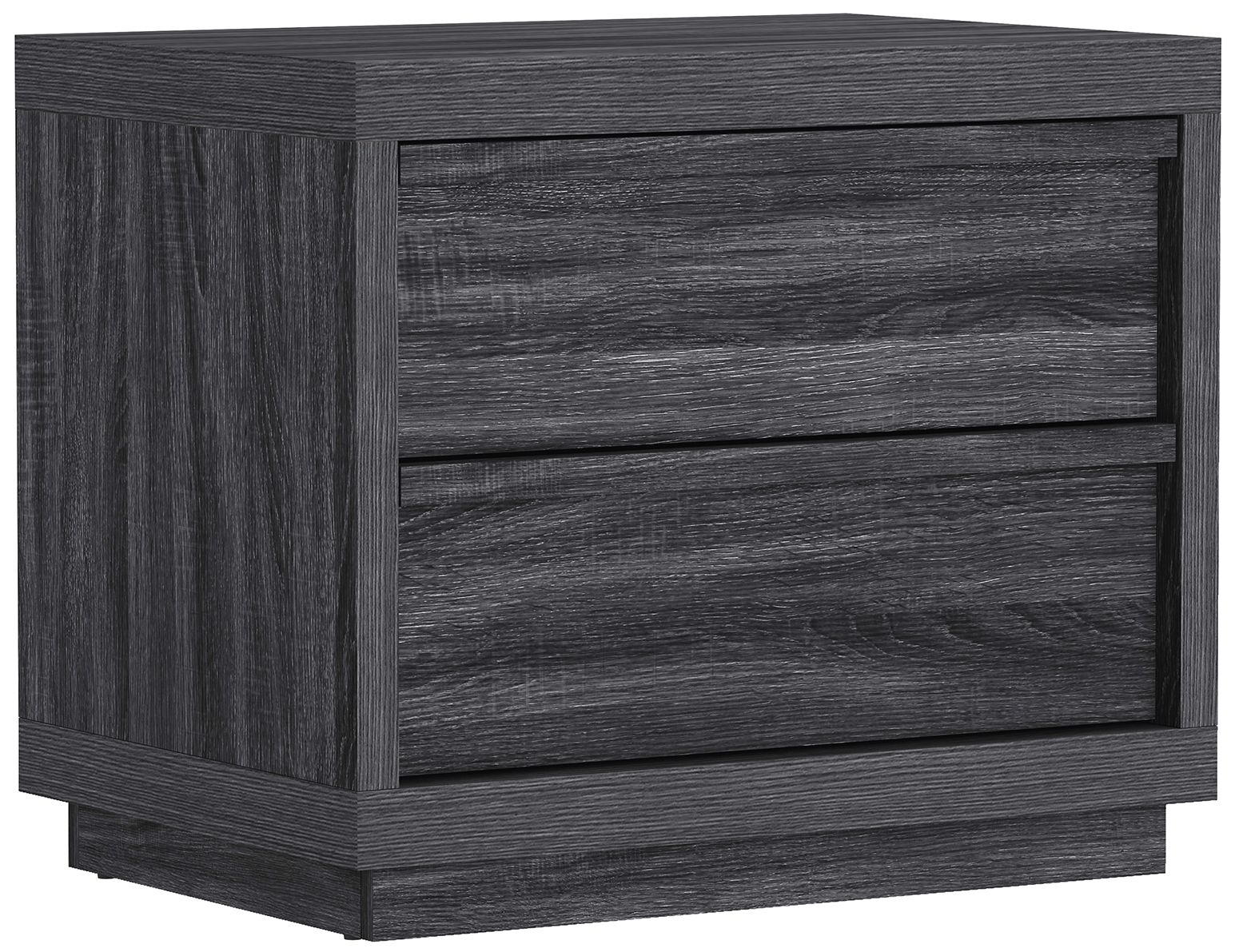 Image 6 Navis Contemporary 26" Nightstand in Charcoal Gray (2-Drawer) more views