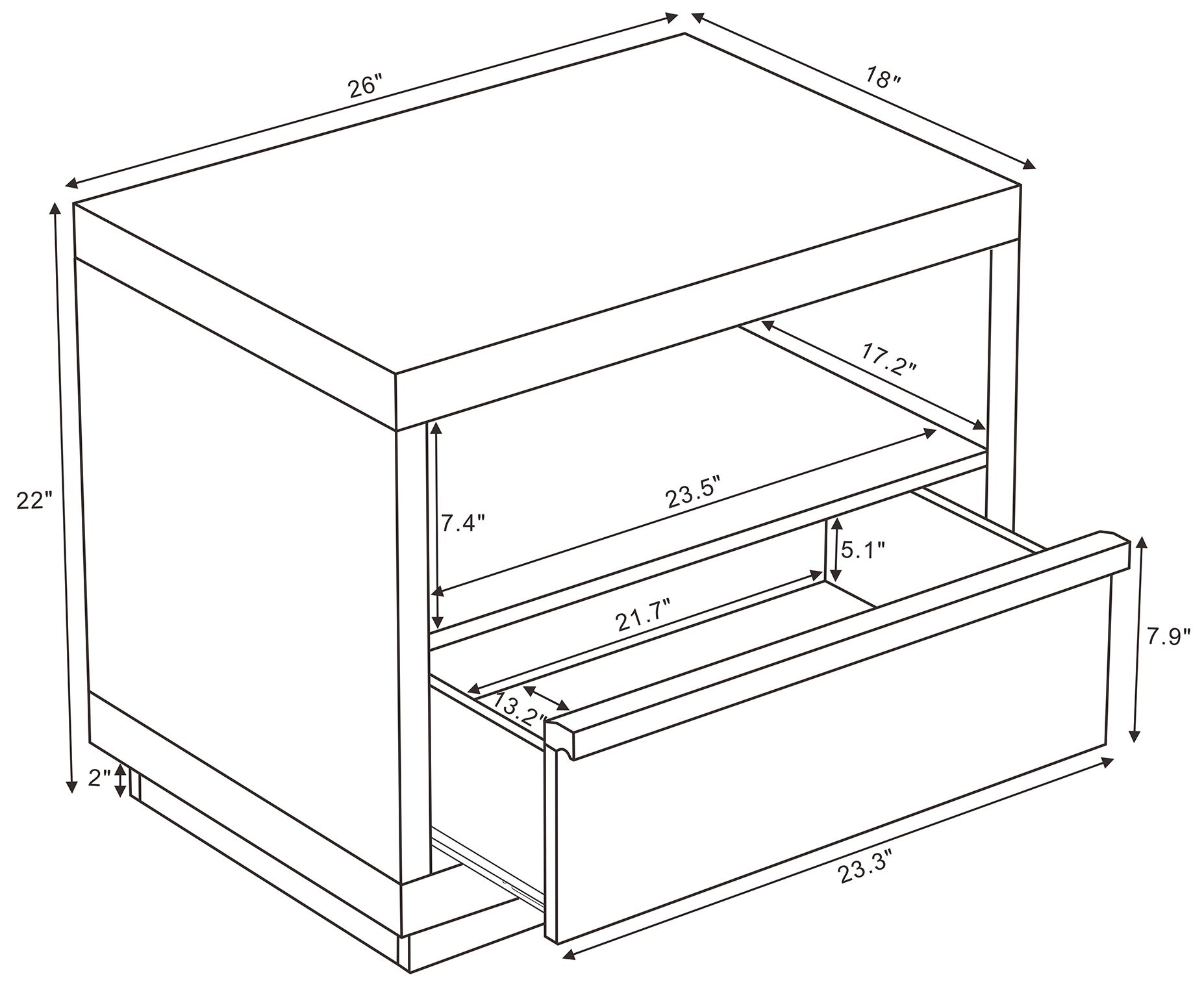 Image 4 Navis Contemporary 26" Nightstand in Natural Oak (1-Drawer) more views