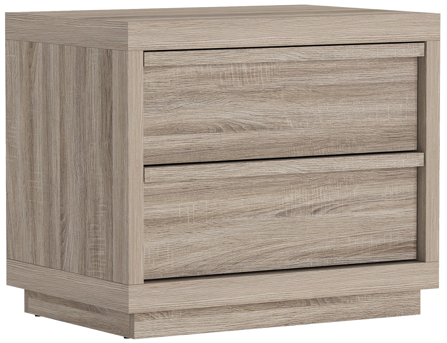 Image 6 Navis Contemporary 26" Nightstand in Natural Oak (2-Drawer) more views