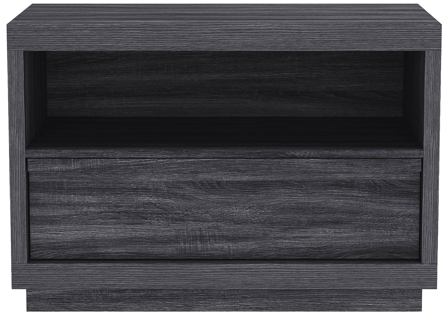 Image 2 Navis Contemporary 32" Nightstand in Charcoal Gray (1-Drawer) more views