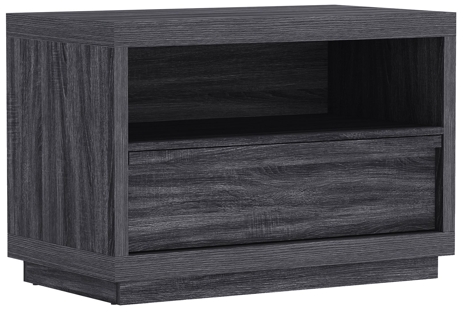 Image 6 Navis Contemporary 32" Nightstand in Charcoal Gray (1-Drawer) more views