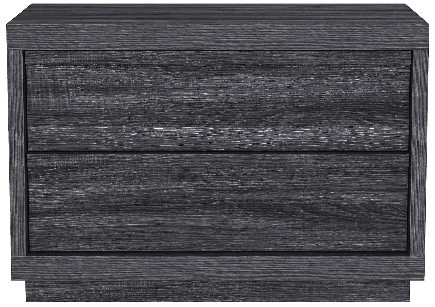 Image 2 Navis Contemporary 32" Nightstand in Charcoal Gray (2-Drawer) more views