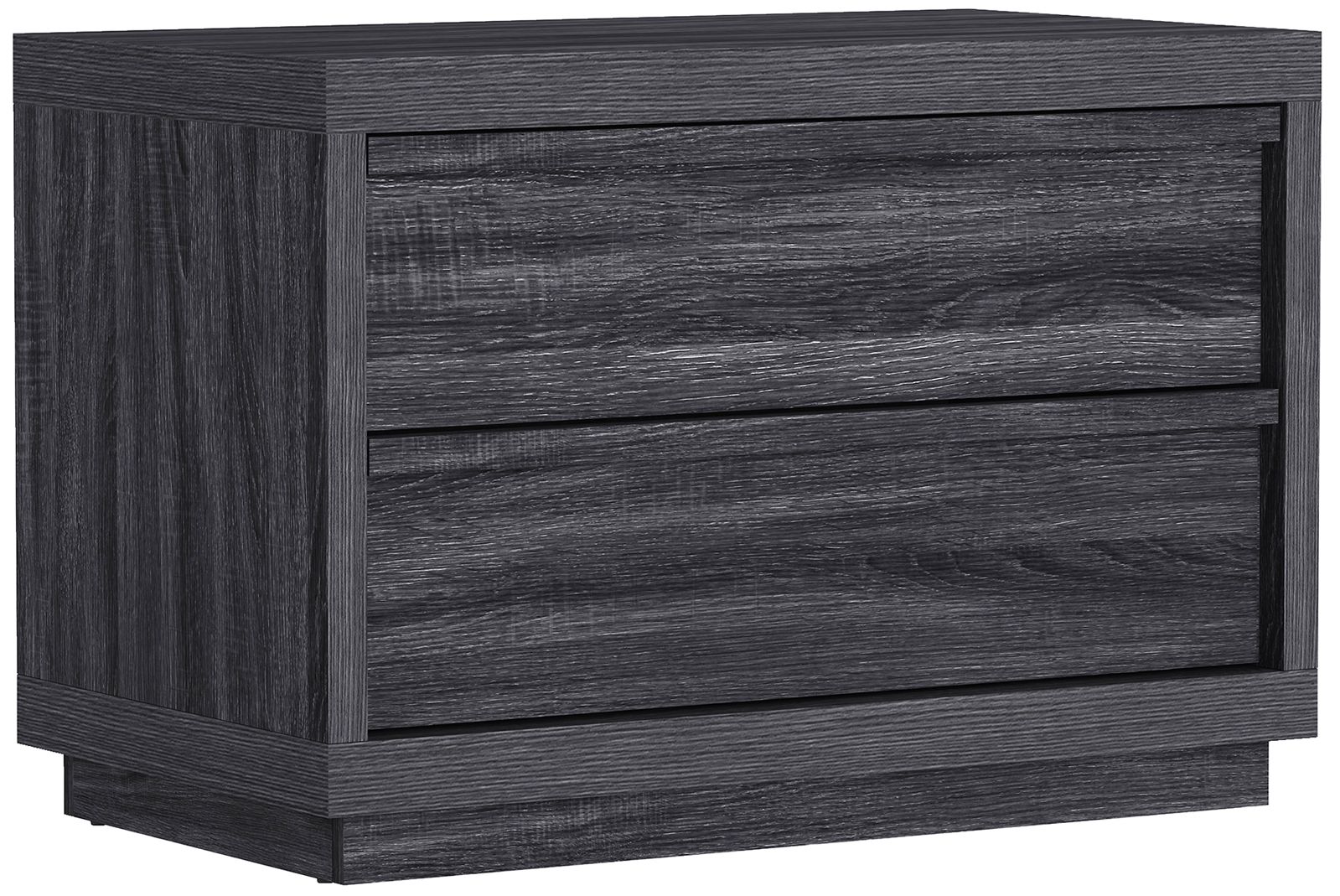 Image 6 Navis Contemporary 32" Nightstand in Charcoal Gray (2-Drawer) more views