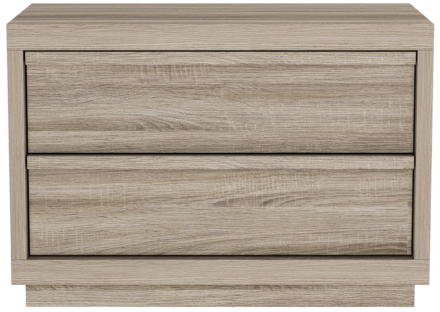 Image 2 Navis Contemporary 32" Nightstand in Natural Oak (2-Drawer) more views