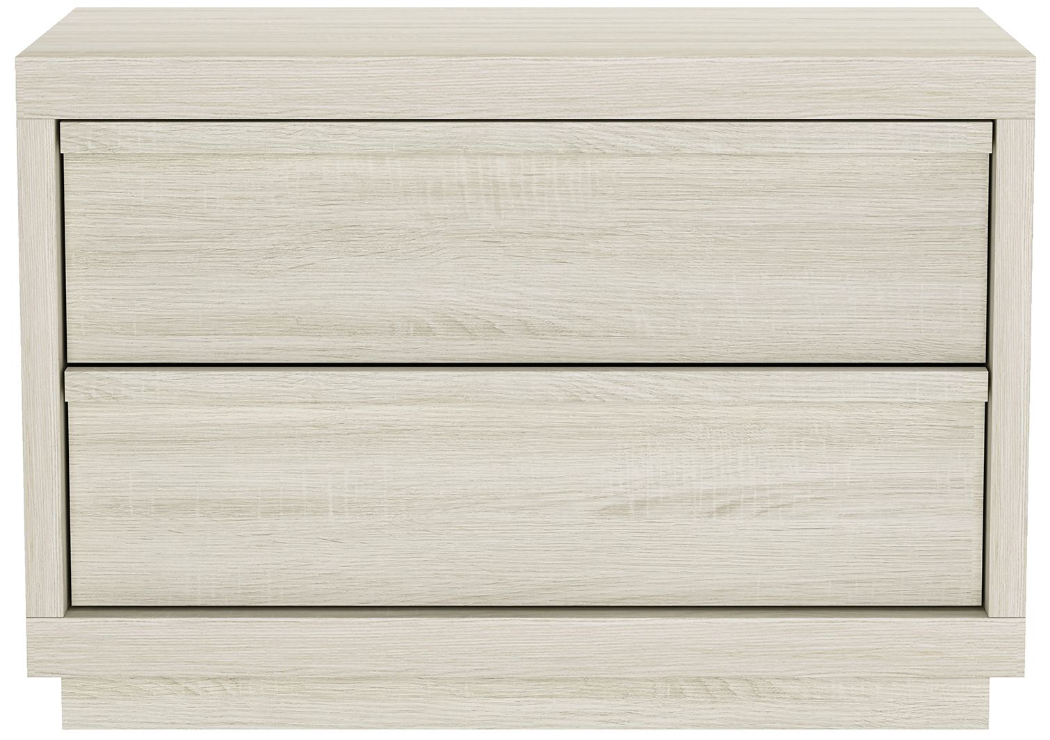 Image 2 Navis Contemporary 32" Nightstand in Whitewashed Oak (2-Drawer) more views