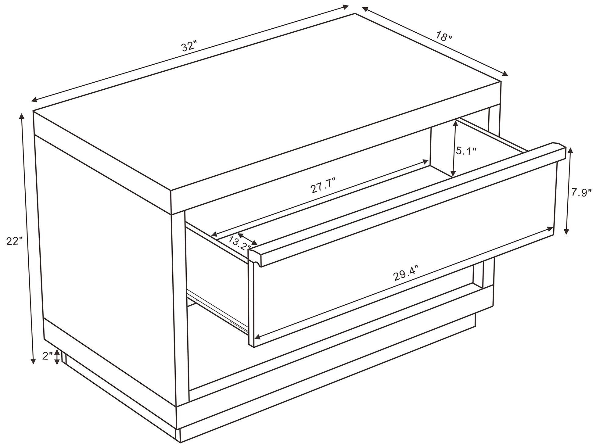 Image 4 Navis Contemporary 32" Nightstand in Whitewashed Oak (2-Drawer) more views