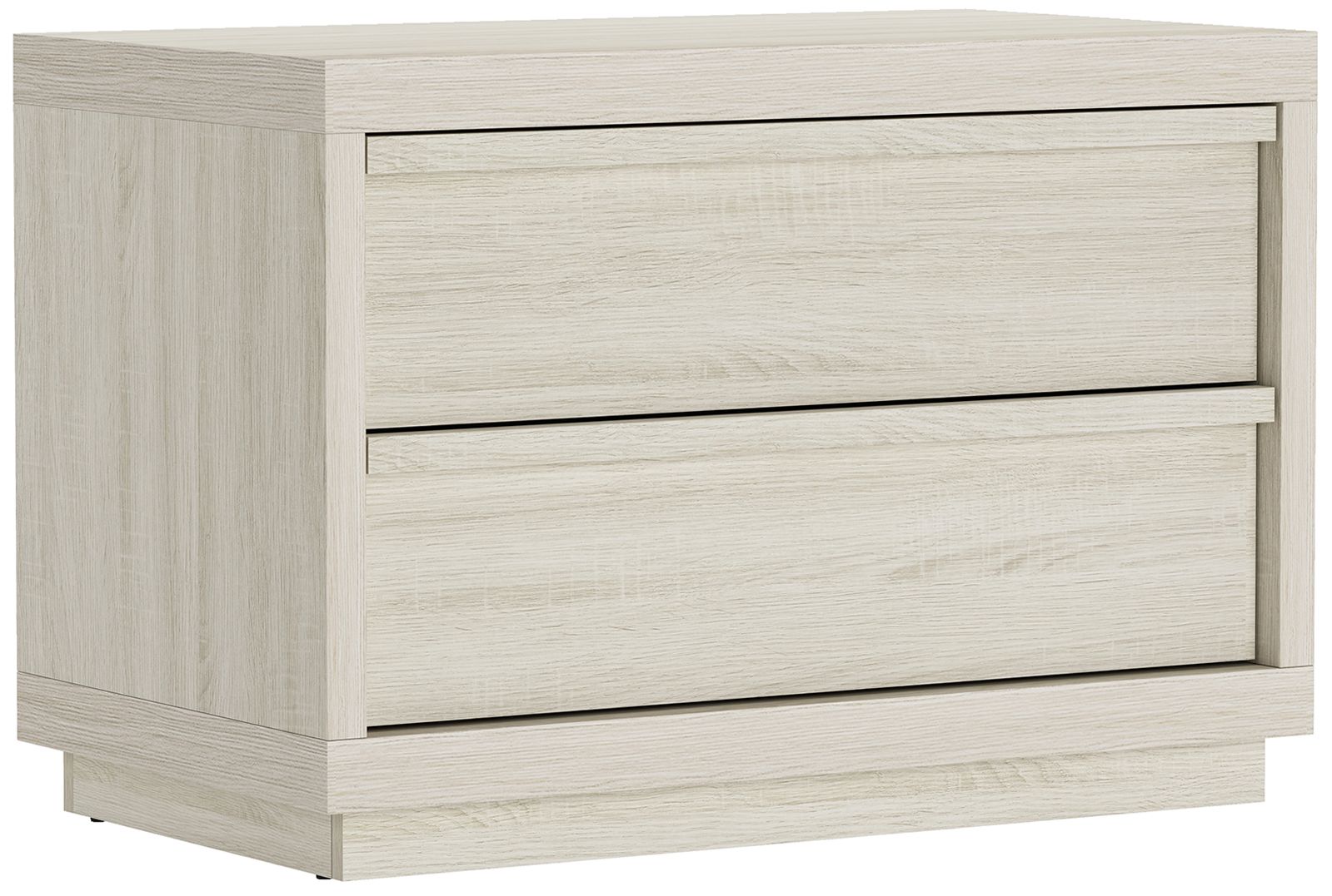 Image 6 Navis Contemporary 32" Nightstand in Whitewashed Oak (2-Drawer) more views