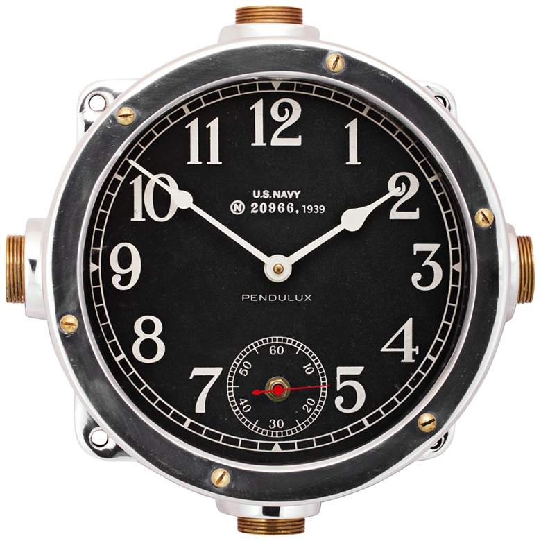 Image 1 Navy 12" Wide US Navy Master Ship Replica Wall Clock