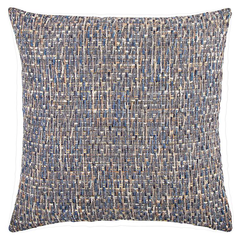 Image 1 Navy All Over Threaded 22 inch Square Decorative Filled Pillow