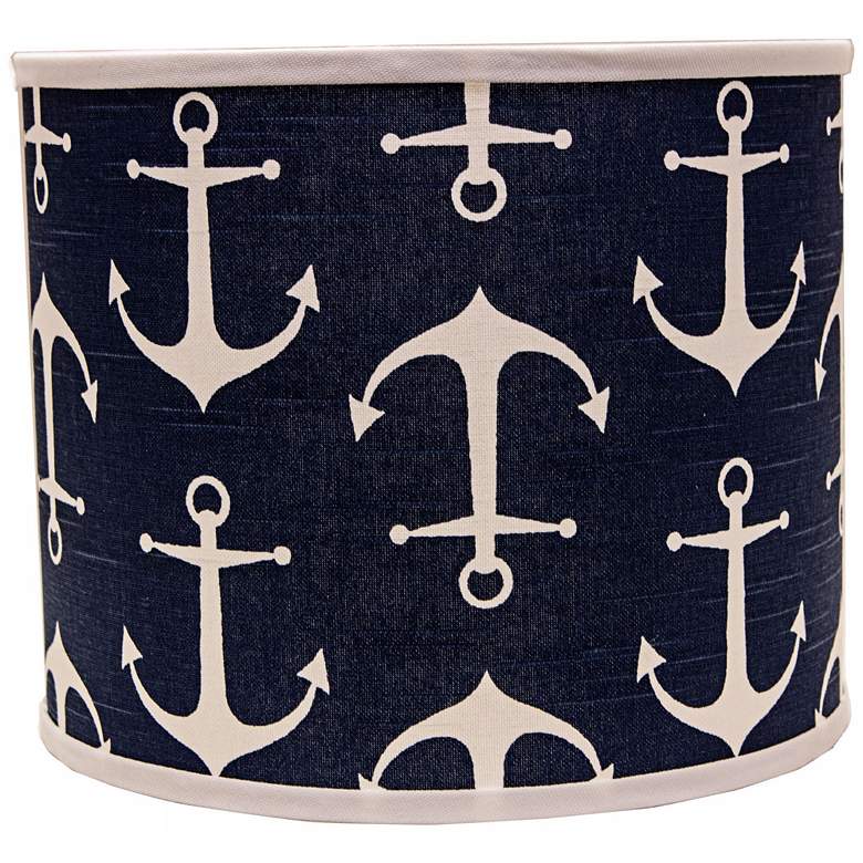 Image 1 Navy Anchors Aweigh 12x12x10 Drum Shade (Spider)
