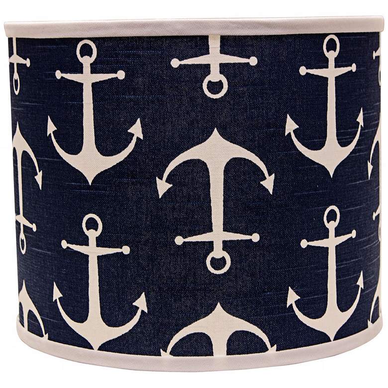 Image 1 Navy Anchors Aweigh 14x14x11 Drum Shade (Spider)