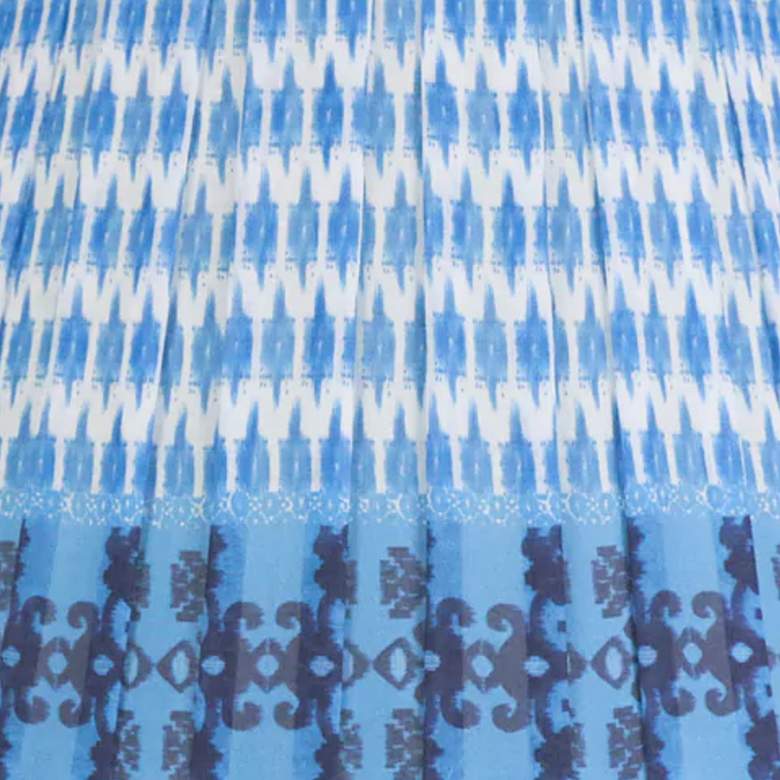 Image 2 Navy and Turquoise Band Empire Lamp Shade 13x18x12 (Spider) more views