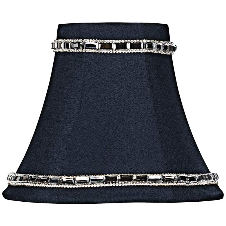 Image 1 Navy Bell Shade with Rhinestone Trim 3x6x5 (Clip-On)