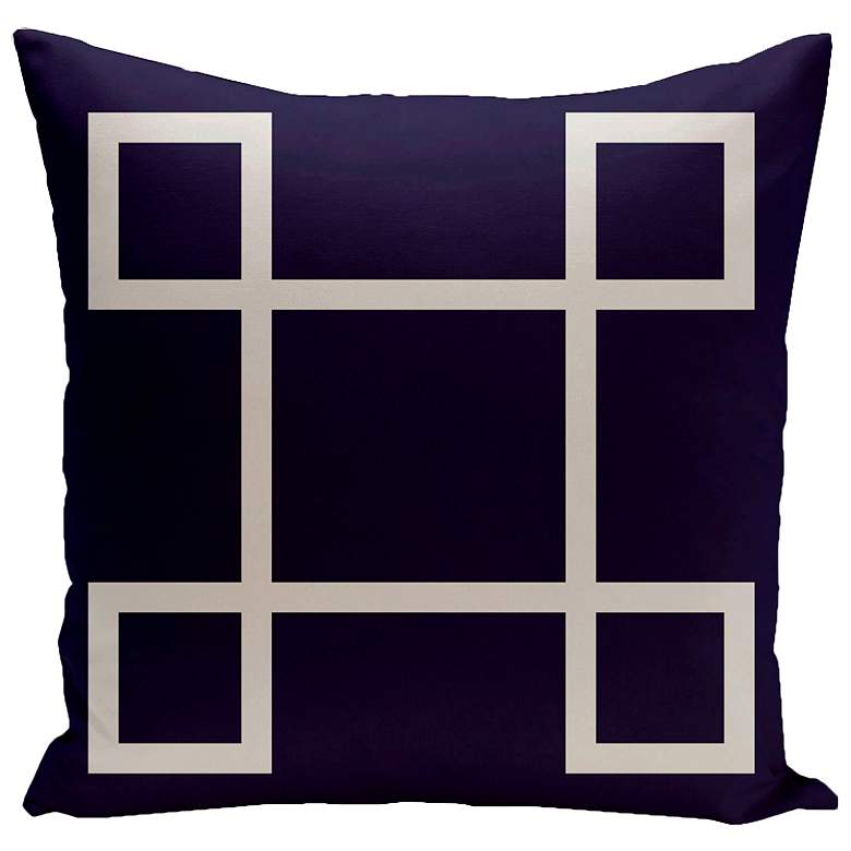 Image 1 Navy Blue Intersect 20 inch Square Outdoor Pillow