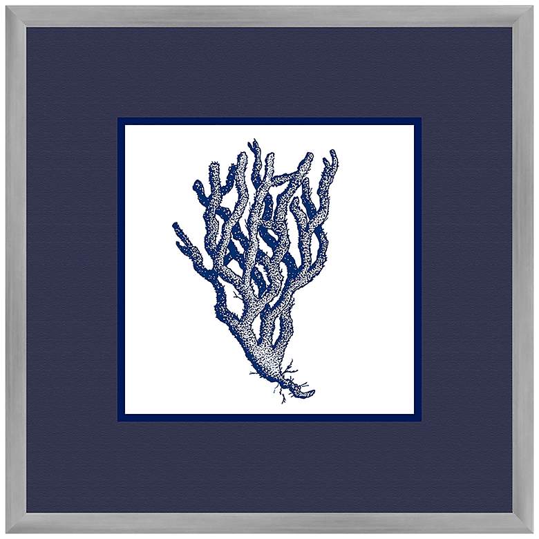 Image 1 Navy Coral I 17 1/2 inch Square Framed Wall Art
