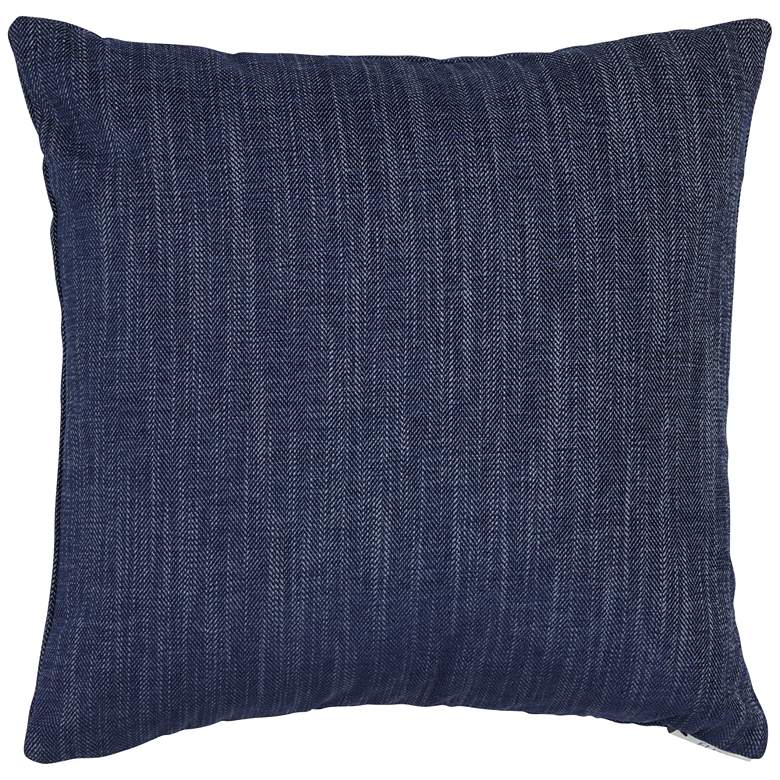 Image 1 Navy Velvet Textured 20 inch Square Decorative Throw Pillow