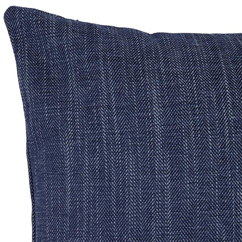 Image 3 Navy Velvet Textured 20" Square Decorative Throw Pillow more views