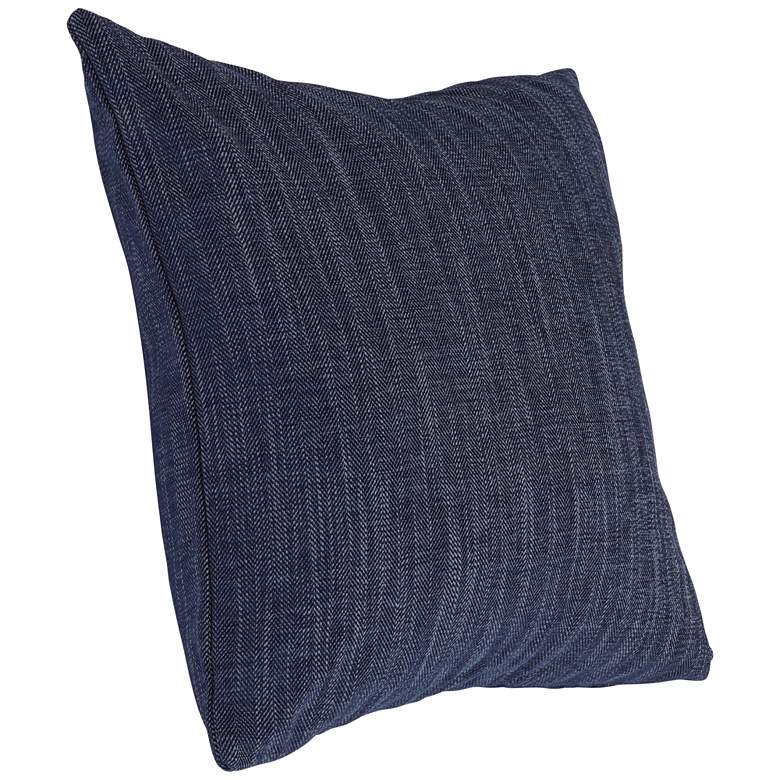 Image 4 Navy Velvet Textured 20 inch Square Decorative Throw Pillow more views