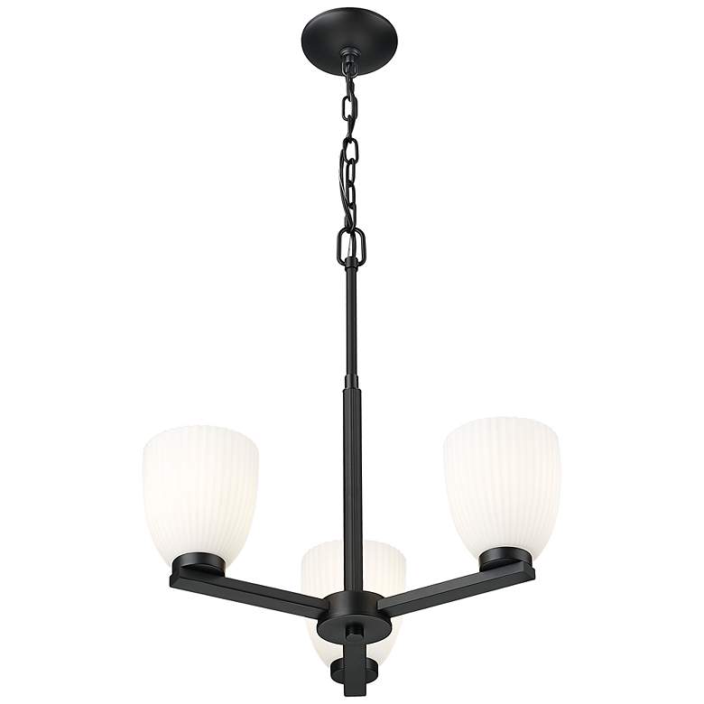 Image 4 Naya by Z-Lite Matte Black 3 Light Chandelier more views