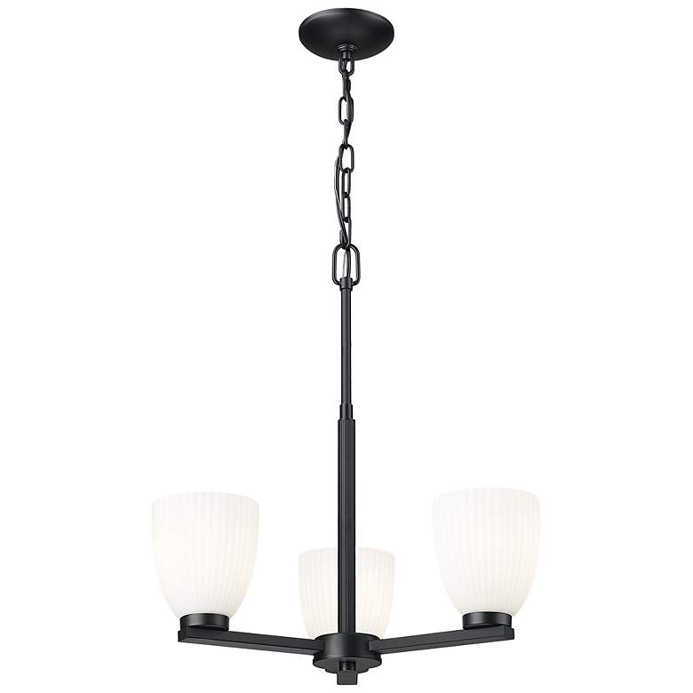 Image 5 Naya by Z-Lite Matte Black 3 Light Chandelier more views
