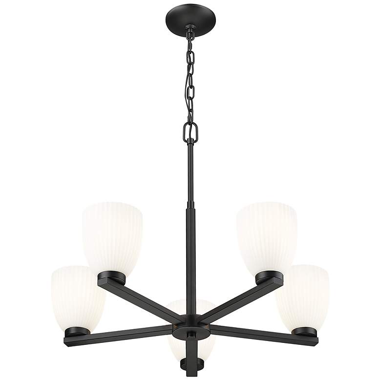 Image 4 Naya by Z-Lite Matte Black 5 Light Chandelier more views