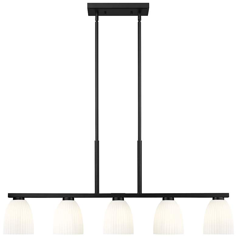 Image 4 Naya by Z-Lite Matte Black 5 Light Linear Chandelier more views
