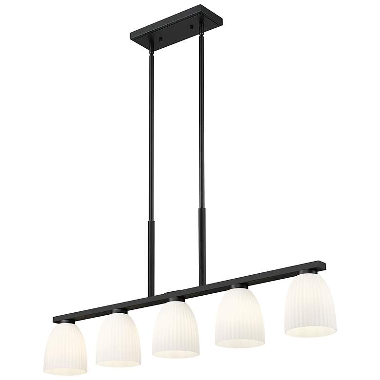 Image 5 Naya by Z-Lite Matte Black 5 Light Linear Chandelier more views