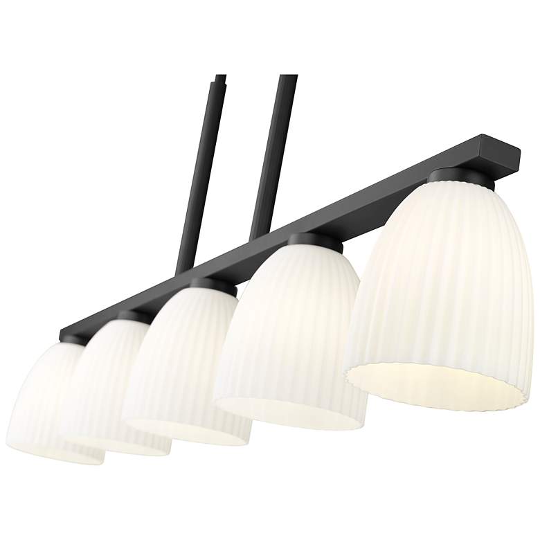 Image 6 Naya by Z-Lite Matte Black 5 Light Linear Chandelier more views