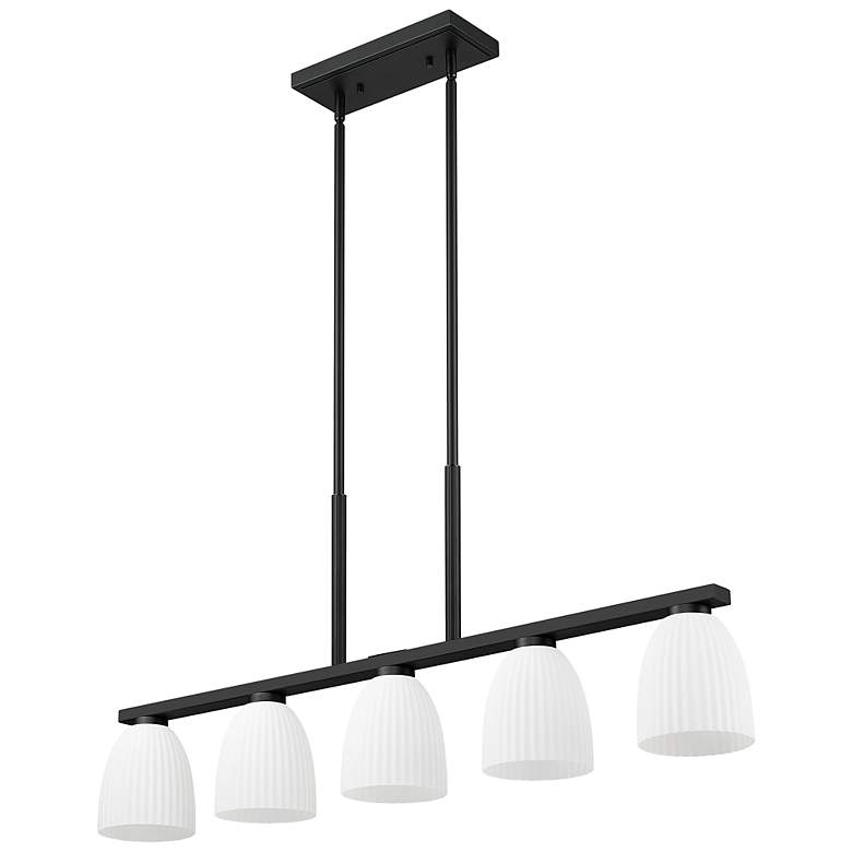Image 7 Naya by Z-Lite Matte Black 5 Light Linear Chandelier more views