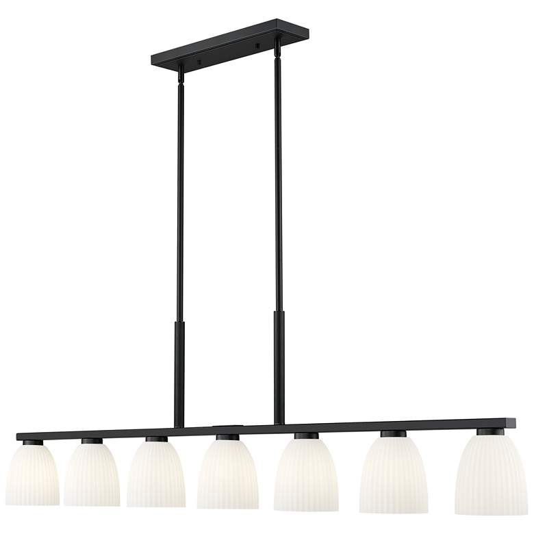 Image 1 Naya by Z-Lite Matte Black 7 Light Linear Chandelier