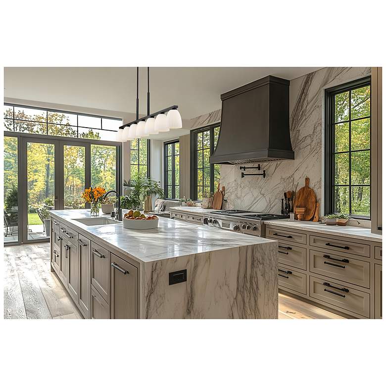 Image 3 Naya by Z-Lite Matte Black 7 Light Linear Chandelier more views