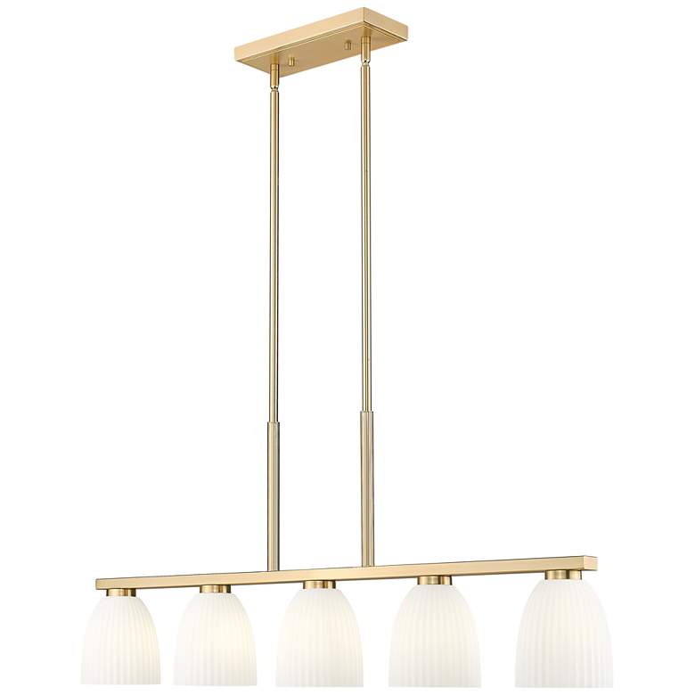 Image 1 Naya by Z-Lite Modern Gold 5 Light Linear Chandelier
