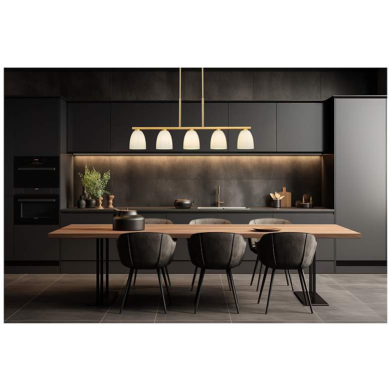 Image 2 Naya by Z-Lite Modern Gold 5 Light Linear Chandelier more views