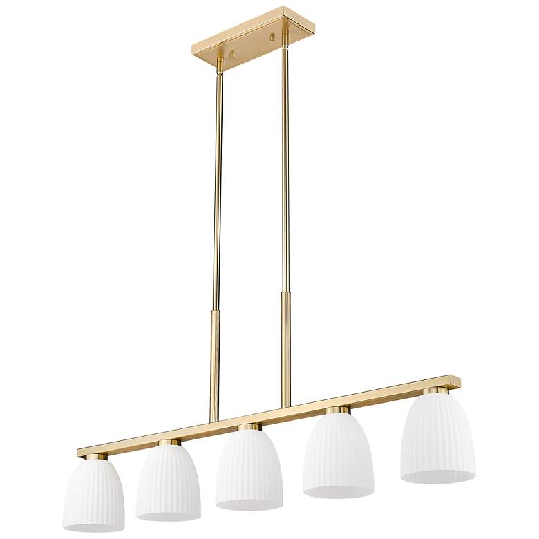 Image 7 Naya by Z-Lite Modern Gold 5 Light Linear Chandelier more views