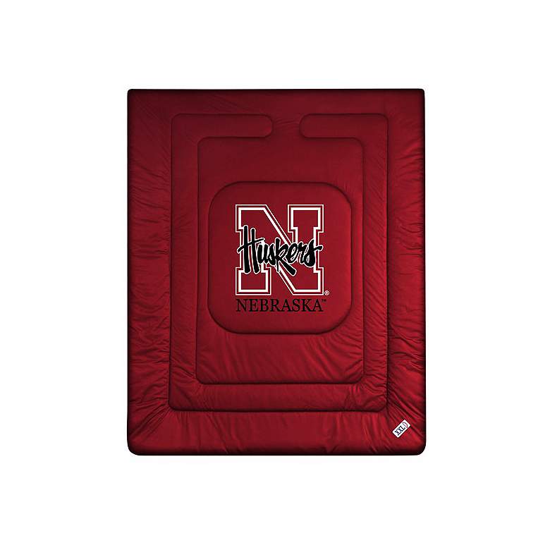 Image 1 NCAA Nebraska Cornhuskers Locker Room Queen Comforter