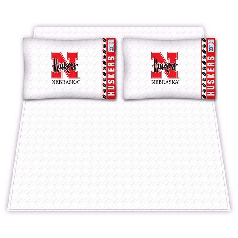 Image 1 NCAA Nebraska Cornhuskers Micro Fiber Full Sheet Set