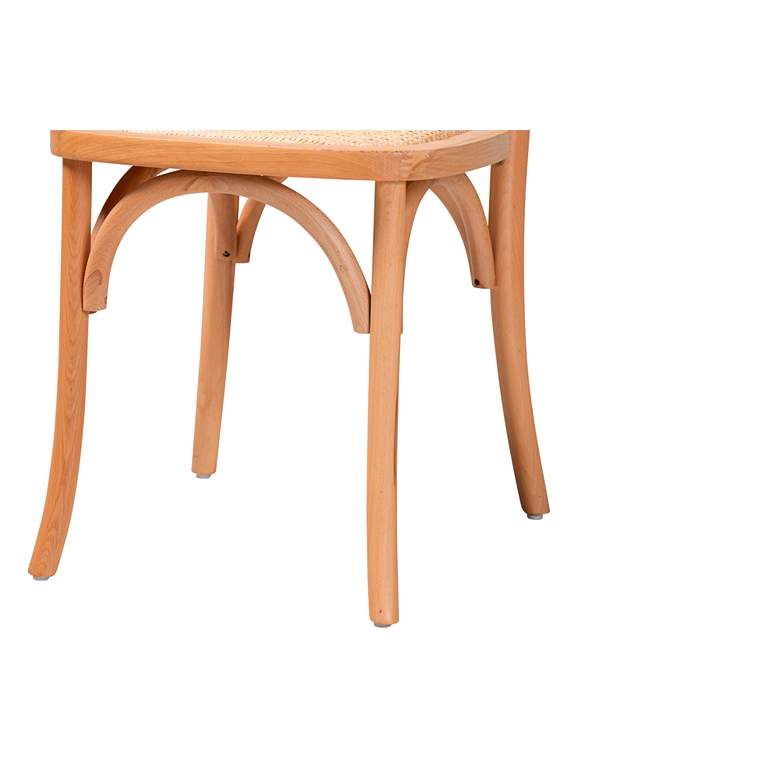 Image 4 Neah Beige Woven Rattan Natural Wood Dining Chairs Set of 2 more views