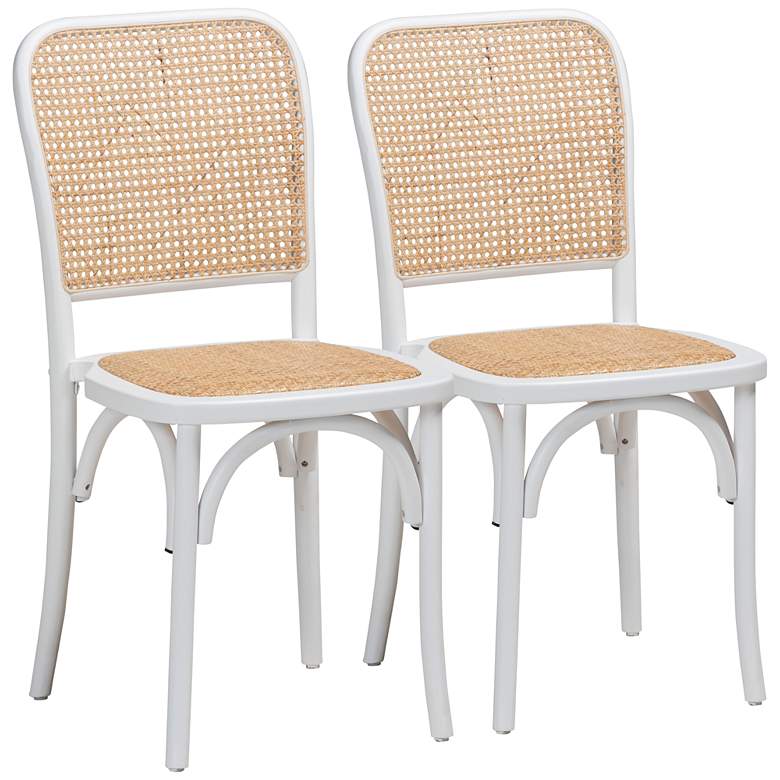 Image 2 Neah Natural Rattan Stackable Dining Chairs Set of 2