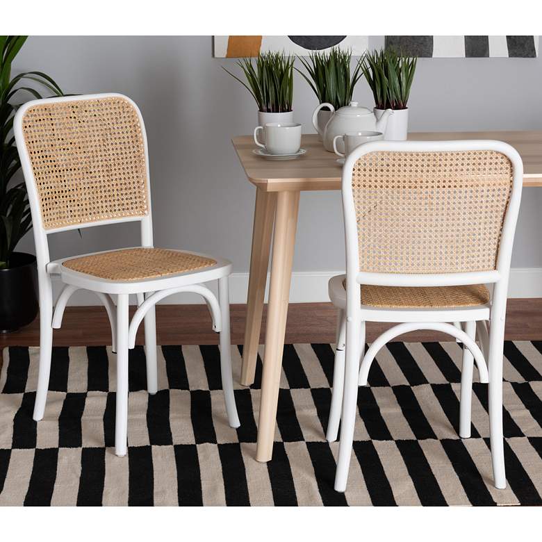 Image 1 Neah Natural Rattan Stackable Dining Chairs Set of 2
