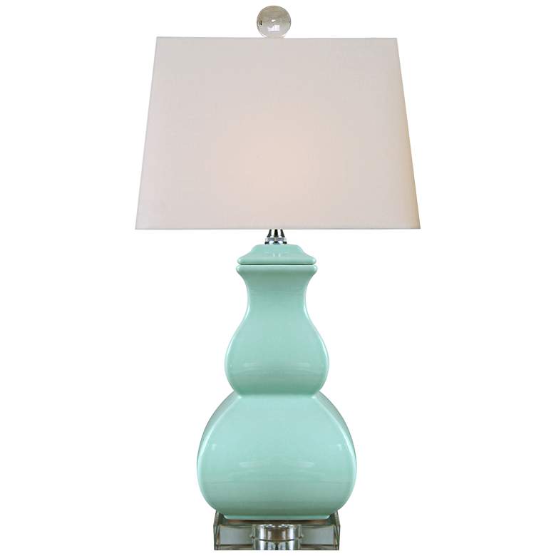 Image 1 Neauville Spa Blue Square Gourd Porcelain Table Lamp
